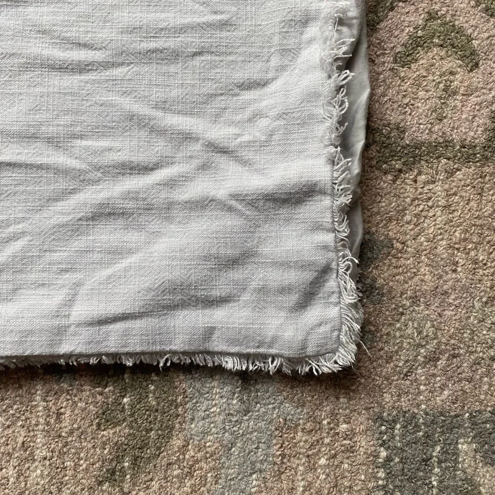 Casaluna Grey Fringed Linen Blend Pillow Sham